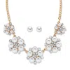 Palm Beach Jewelry Round Simulated Pearl And Crystal Goldtone Necklace And Earring Set 17"-20"