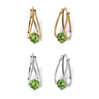 Palm Beach Jewelry Silvertone And Goldtone Birthstone Hoop Earrings