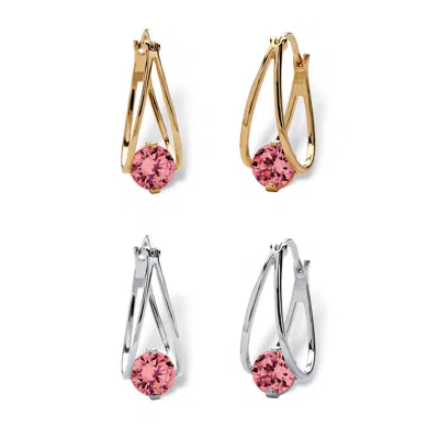 Palm Beach Jewelry Silvertone And Goldtone Birthstone Hoop Earrings