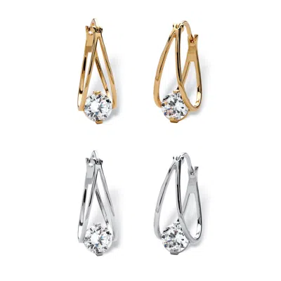 Palm Beach Jewelry Silvertone And Goldtone Birthstone Hoop Earrings