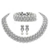 Palm Beach Jewelry Silvertone Simulated Pearl And Crystal 3-piece "x & O" Set 18"