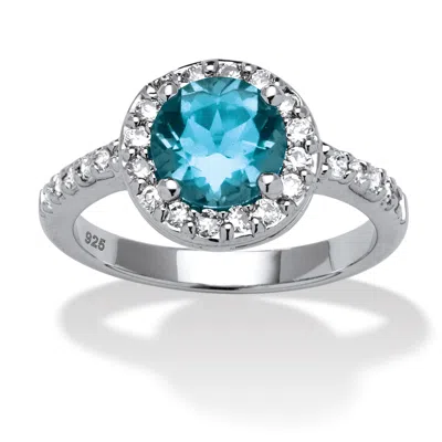 Palm Beach Jewelry Simulated Birthstone And Cz .925 Silver Ring