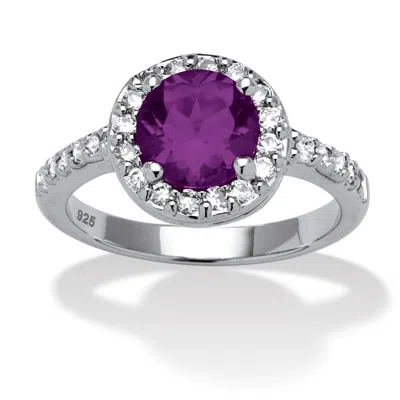 Palm Beach Jewelry Simulated Birthstone And Cz .925 Silver Ring
