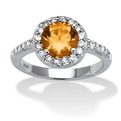 Palm Beach Jewelry Simulated Birthstone And Cz .925 Silver Ring