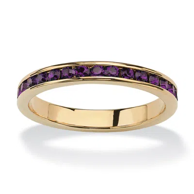 Palm Beach Jewelry Simulated Birthstone Gold-plated Eternity Band In Purple