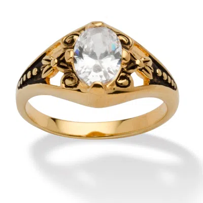 Palm Beach Jewelry Simulated Birthstone Gold-plated Filigree Ring