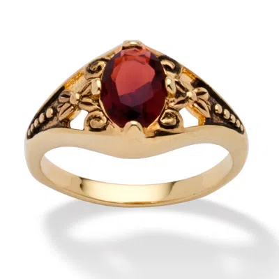 Palm Beach Jewelry Simulated Birthstone Gold-plated Filigree Ring