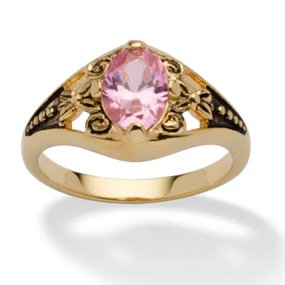 Palm Beach Jewelry Simulated Birthstone Gold-plated Filigree Ring