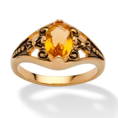 Palm Beach Jewelry Simulated Birthstone Gold-plated Filigree Ring