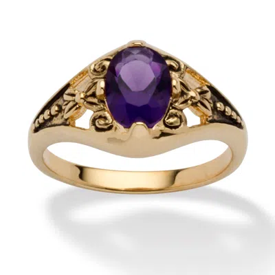 Palm Beach Jewelry Simulated Birthstone Gold-plated Filigree Ring