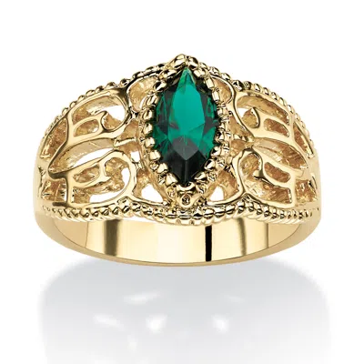 Palm Beach Jewelry Simulated Birthstone Gold-plated Filigree Ring