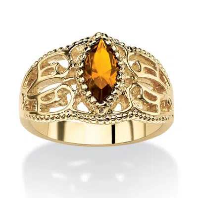 Palm Beach Jewelry Simulated Birthstone Gold-plated Filigree Ring