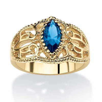Palm Beach Jewelry Simulated Birthstone Gold-plated Filigree Ring