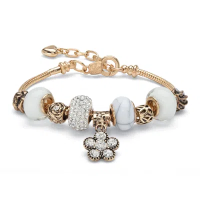 Palm Beach Jewelry Simulated Birthstone Goldtone Bali-style Bracelet 8" With 2" Extender In Multi
