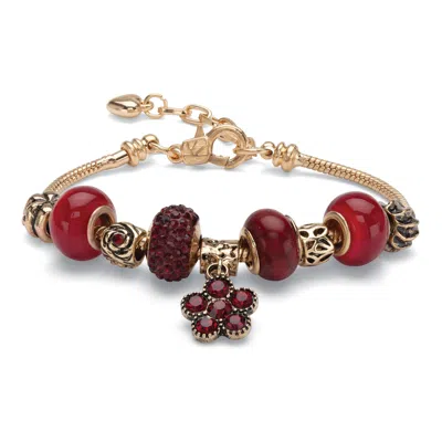Palm Beach Jewelry Simulated Birthstone Goldtone Bali-style Bracelet 8" With 2" Extender