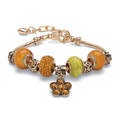 Palm Beach Jewelry Simulated Birthstone Goldtone Bali-style Bracelet 8" With 2" Extender