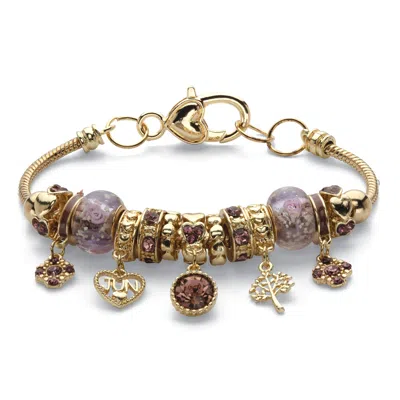 Palm Beach Jewelry Simulated Birthstone Goldtone Charm Bracelet 8" In Multi