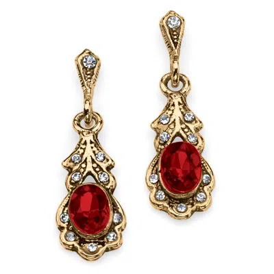 Palm Beach Jewelry Simulated Birthstone Goldtone Drop Earrings