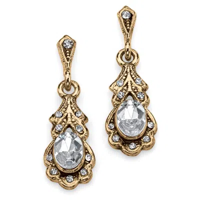 Palm Beach Jewelry Simulated Birthstone Goldtone Drop Earrings In Silver