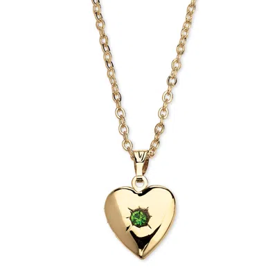 Palm Beach Jewelry Simulated Birthstone Goldtone Locket With Chain In Multi