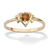 Palm Beach Jewelry Simulated Birthstone Heart Ring In Gold-plated In Gold