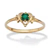 Palm Beach Jewelry Simulated Birthstone Heart Ring In Gold-plated In Green