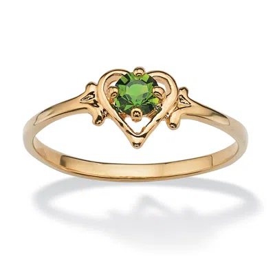 Palm Beach Jewelry Simulated Birthstone Heart Ring In Gold-plated In Multi