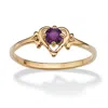 Palm Beach Jewelry Simulated Birthstone Heart Ring In Gold-plated In Purple