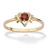 Palm Beach Jewelry Simulated Birthstone Heart Ring In Gold-plated In Red