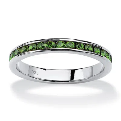 Palm Beach Jewelry Simulated Birthstone Silver Eternity Band