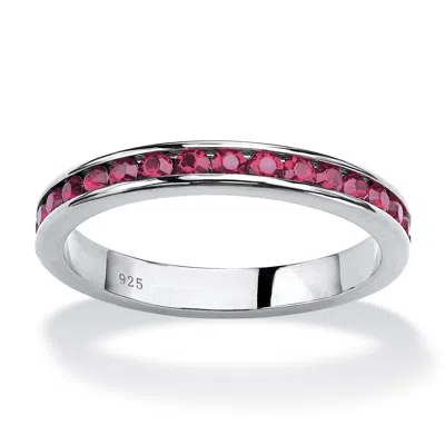Palm Beach Jewelry Simulated Birthstone Silver Eternity Band