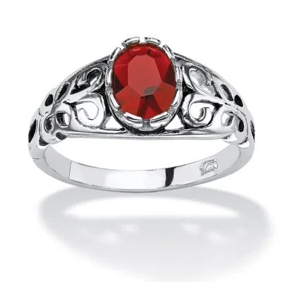 Palm Beach Jewelry Simulated Birthstone Sterling Silver Ring