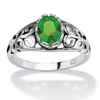 Palm Beach Jewelry Simulated Birthstone Sterling Silver Ring