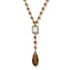 Palm Beach Jewelry Smoky Crystal Goldtone Y Necklace 24-inch Length, Plus 2-inch Extension