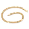 Palm Beach Jewelry Solid 10k Yellow Gold Bismark-link Heart Bracelet 7.25" In Yellow