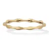 Palm Beach Jewelry Stackable Bamboo Band Ring 10k Yellow Gold In Yellow