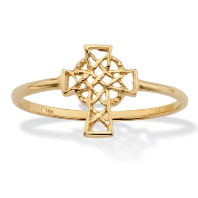 Palm Beach Jewelry Stackable Celtic Cross Ring 14k Yellow Gold