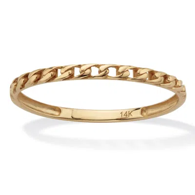 Palm Beach Jewelry Stackable Chain Link Ring Band 14k Yellow Gold