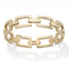 Palm Beach Jewelry Stackable Paperclip Link Ring 10k Solid Yellow Gold In Yellow
