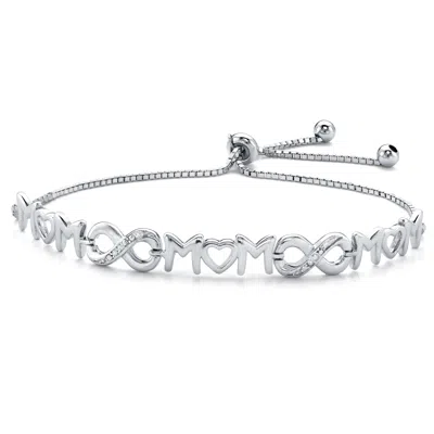 Palm Beach Jewelry Sterling Silver Diamond Accent "mom" Infinity Drawstring Slider Bracelet 10"