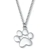 Palm Beach Jewelry Sterling Silver Paw Print Drop Necklace 16-inch Length Plus 2-inch Extension