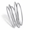 Palm Beach Jewelry Textured And Polished 5-piece Bangle Bracelet Set In Silvertone 9"