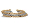 Palm Beach Jewelry Textured Goldtone And Silvertone Cuff Bracelets 6 Inch, 3-piece Set