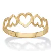 Palm Beach Jewelry Textured Solid 10k Yellow Gold Cutout Heart-link Ring In Yellow