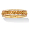 Palm Beach Jewelry Triple Row Yellow Gold-plated Round Crystal Band Ring
