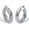 Palm Beach Jewelry Twisted Hoop Earrings .925 Sterling Silver 1 1/4" Diameter