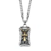 Palm Beach Jewelry Two-tone Cross Pendant Necklace In Gold Ion-plating And Stainless Steel 24"