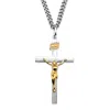 Palm Beach Jewelry Two-tone Crucifix 14k Gold-plated Sterling Silver Pendant Necklace 24"