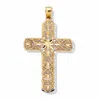 Palm Beach Jewelry Unisex 10k Gold Diamond-cut Swirl Religious Cross Pendant