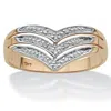 Palm Beach Jewelry White Diamond Accent 10k Yellow Gold Triple-row Chevron Ring In White